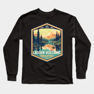 Lassen Volcanic National Park Vintage WPA Style National Parks Art Long Sleeve T-Shirt